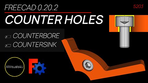 🔩 How To Make Countersink And Counterbore Holes - FreeCAD Hole Tutorial - FreeCAD Make Hole