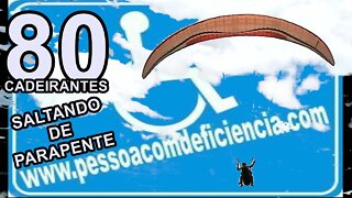 80 cadeirantes saltam de parapente.