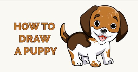 Learning How to Draw Cute Puppy - Golden Retriever Puppy