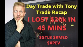 Day Trade With Tony Day Trade Recap - I Lost $20,000 In 45 Mins Day Trading