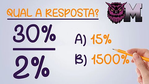 CUIDADO!!! SUA INTUIÇÃO PODE FALHAR. Veja o jeito certo de dividir porcentagem |Matletas