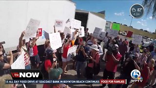 Protesters appear at Broward County elections tabulation center