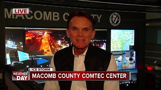 Macomb County Executive Mark Hackel speaks about ice storm at COMTEC