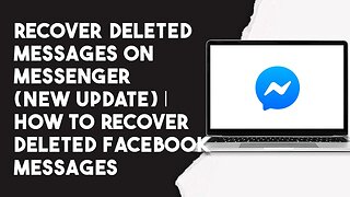 How To Recover Deleted Messages On Messenger (New Update) | How To Recover Deleted Facebook Messages
