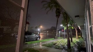Heavy Rain 🌧️ Thunder and Wind just hit Anaheim California just before 1am! #california #usa
