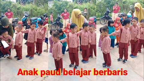 anak paud belajar berbaris - anak paud - anak belajar