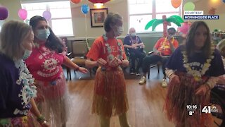 Assisted living facility residents, staff celebrate with party after vaccinations