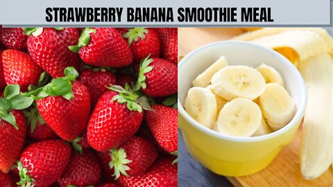 Strawberry Banana Smoothie Meal Preparation - breakfast smoothie meal #healthy smoothie #shorts