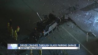 Driver hurt after plunge from LA parking garage