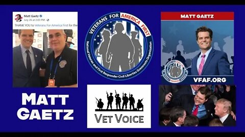 Matt Gaetz accepts Veterans for America First endorsement from Stan Fitzgerald July 2022 Tampa FL