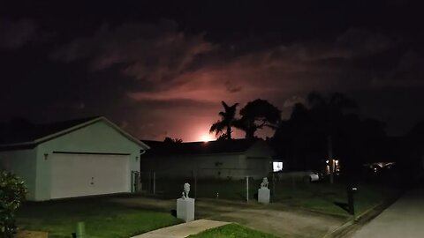 SpaceX Falcon 9 launch of Starlink satellites from about 40 miles away.