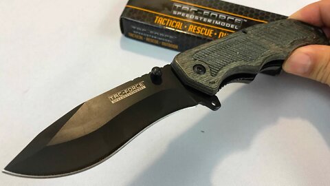 Tac Force TF893GY Folding Knife A/O Black 3.75" Blade/Gray Wood Handle
