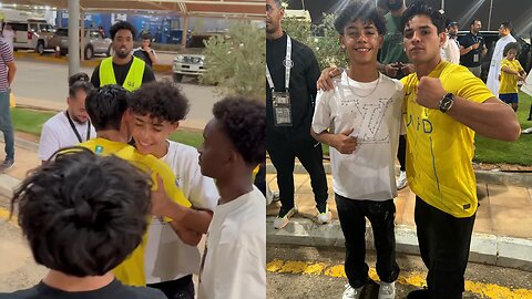 Ryan Garcia Meets Cristiano Ronaldo Jr in Saudi Arabia