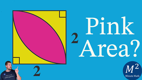 What is the area of the Inner Pink Region inside of the Square? | Minute Math