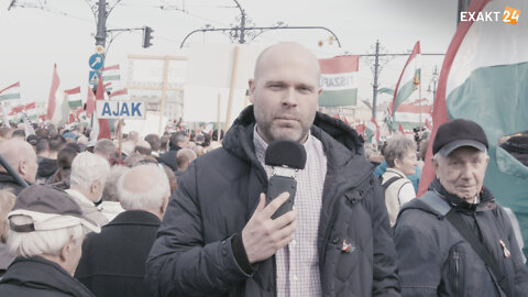 Demonstration i Budapest till stöd för Viktor Orbán