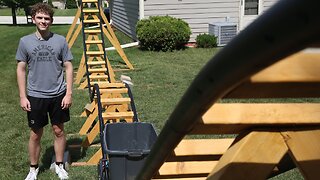 New Berlin teen builds 50-foot-long backyard roller coaster