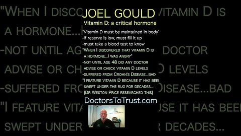 Joel Gould DDS. If vitamin D reserve low, fill it up