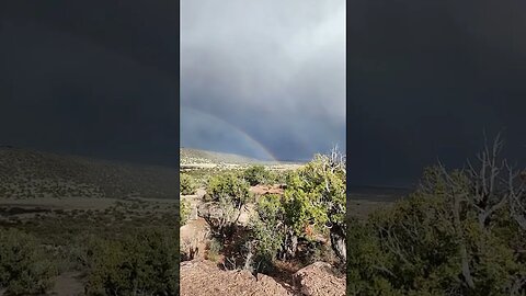 A double rainbow in the off grid valley!