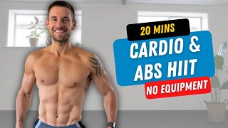 20 Min HARD CARDIO & ABS HIIT with NO EQUIPMENT