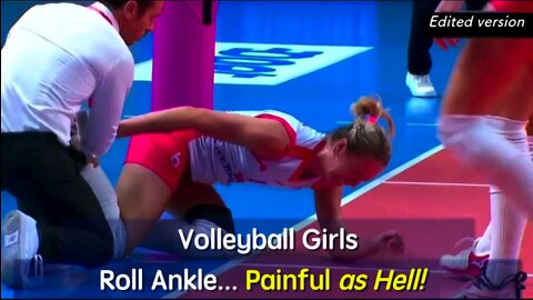 Volleyball Girls Roll Ankle... Painful as Hell!