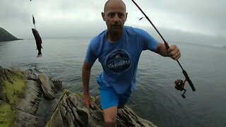 Fishing off a Cliff