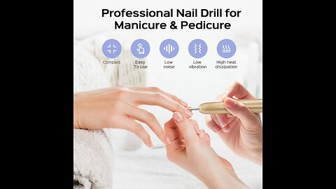 Electric Nail Drill File Professional: for Acrylic Gel Dip Powder Nails Portable Nail Drill Kit.