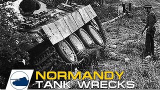 #3 D-Day Normandy Destroyed German and Allied tanks and vehicles footage.