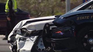 Nevada Highway Patrol trooper hurt after crash in Las Vegas