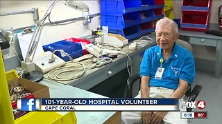 101 year old volunteers at Cape Coral Hospital