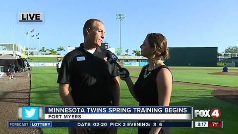 The Minnesota Twins get ready for the spring training home opener