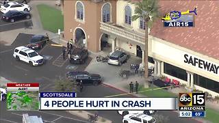 Four hurt in crash outside Scottsdale Safeway