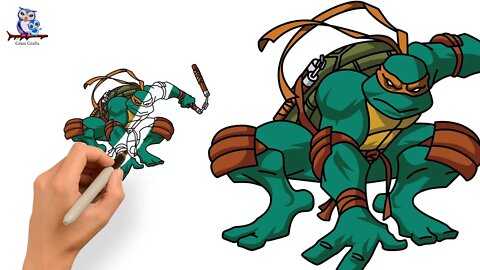 How to Draw Michelangelo Teenage Mutant Ninja Turtles - Tutorial