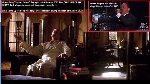 😮 MESSAGE SENT? Movie CLIP Song 'Nessun Dorma' (None shall sleep) Sang During EXECUTIONS In Film 'SUM OF ALL FEARS' [Same song Sang After Trump RNC 2024 Speech.]