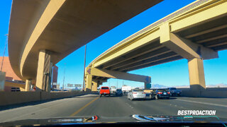 Need a 4K ride? Driving through Las Vegas, NV on I-15 South Freeway.