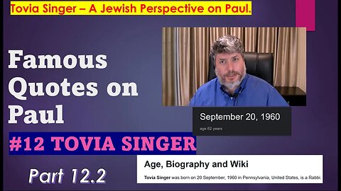 Famous quotes about Paul -- Tovia Singer Ep. 12.2