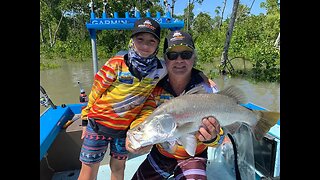 Fishing with kids: Mason's first barramundi