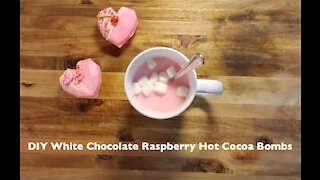 DIY White Chocolate Raspberry Hot Cocoa Bombs