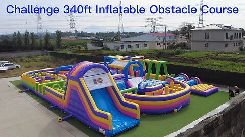 Challenge 340ft Inflatable Obstacle Course #inflatablefactory #factorybouncehouse #factoryslide