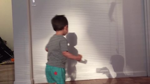 "Toddler Boy Tries To Escape His Shadow And Then Gives It A Kiss"