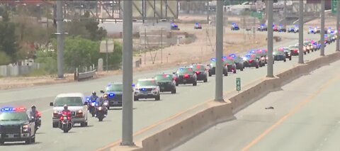 Police escort fallen trooper's body home