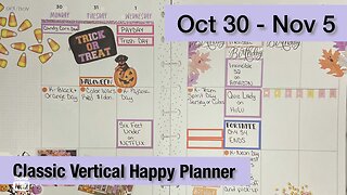 Oct 30-Nov 5 Weekly spread in classic vertical happy planner