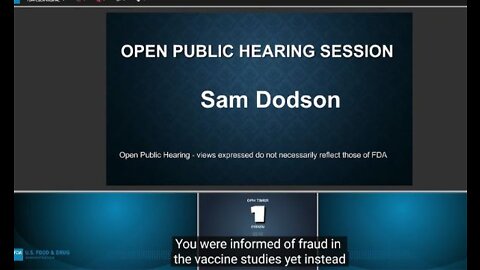 FDA Public Hearing: Sam Dodson evisceration of FDA Committee