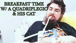 Quadriplegic eats breakfast