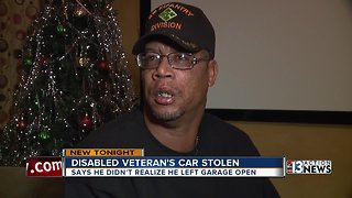 Disabled veteran's car stolen from garage