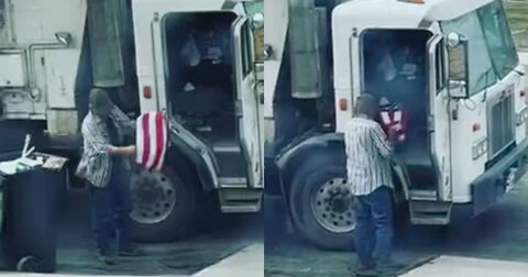 Utah Garbage Man Folds American Flag He Pulled from Trash