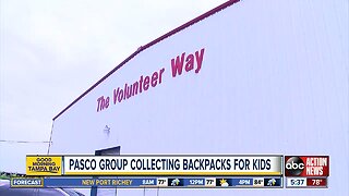 Pasco County volunteer group collecting backpacks for children in need