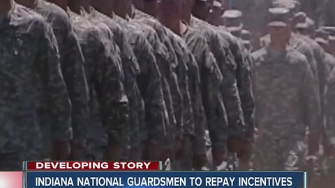 Indiana National Guard recruits ordered to repay incentives