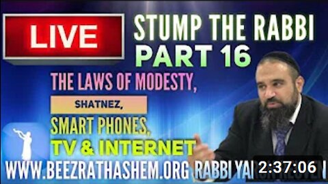 STUMP THE RABBI PART16 The Law of Modesty, Shatnez, Smart Phones, TV & Internet