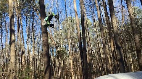 RC Grave Digger Monster Truck Huge Air At BMX Trails ☠