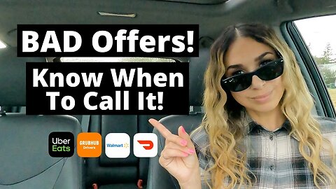 DoorDash, Uber Eats, GrubHub, Walmart Spark Driver Ride Along | Bad Offers! Know When To Call It!